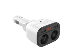 Carregador de Carro LAXISCREED com 2 Usb e Display de Voltagem