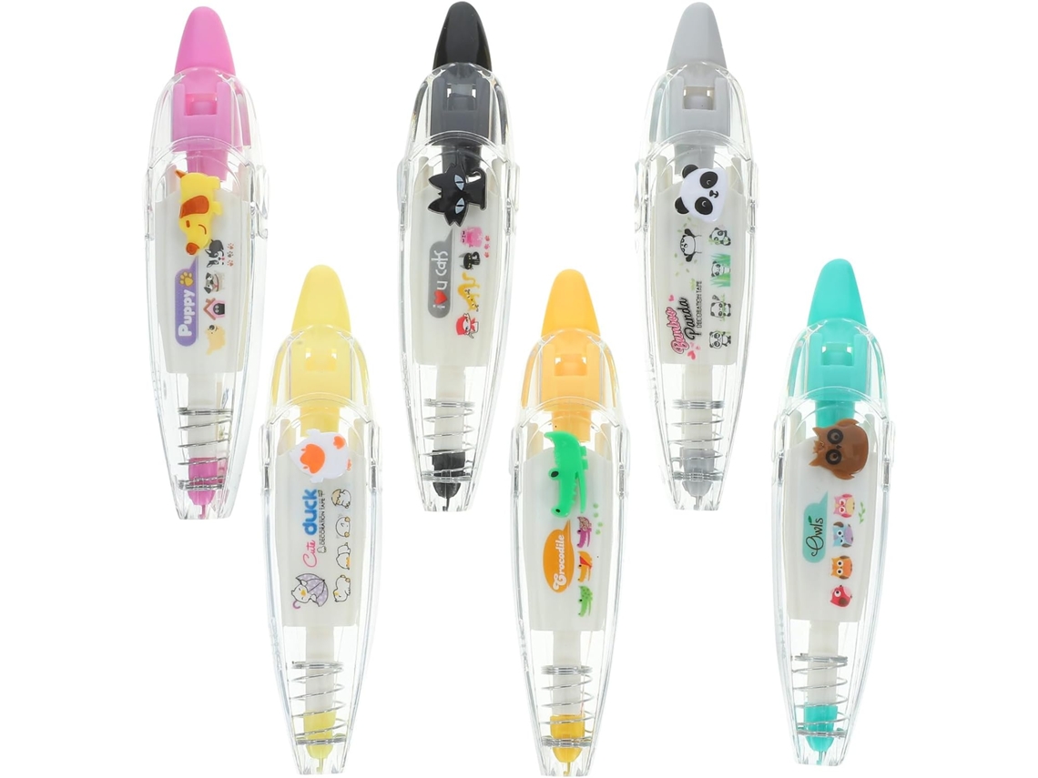 6 Fita Corretiva, 4m, para Material Escolar, para Scrapbooking CHABERLU