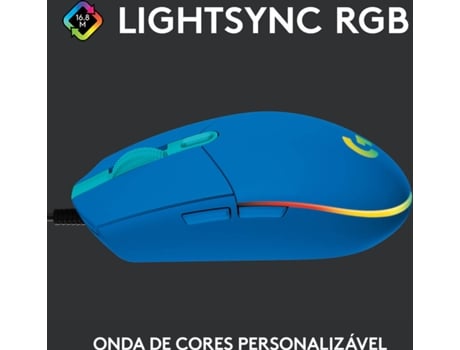 Logitech G203 Lightsync 2nd Gen Rato Gaming 8000DPI RGB Azul