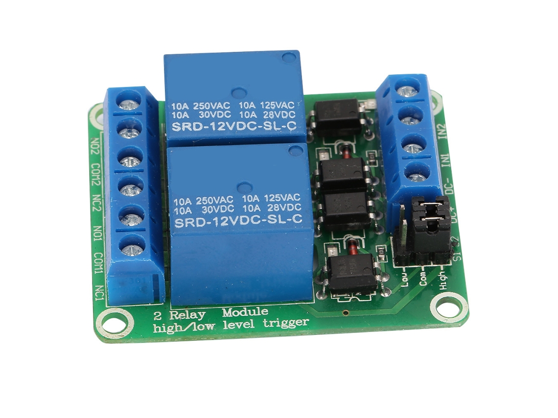 Laxiscreed Módulo De Relé Com Optocoplador De 2 Canais, Compatível Com Trigger De Nível Alto E Baixo, 12v