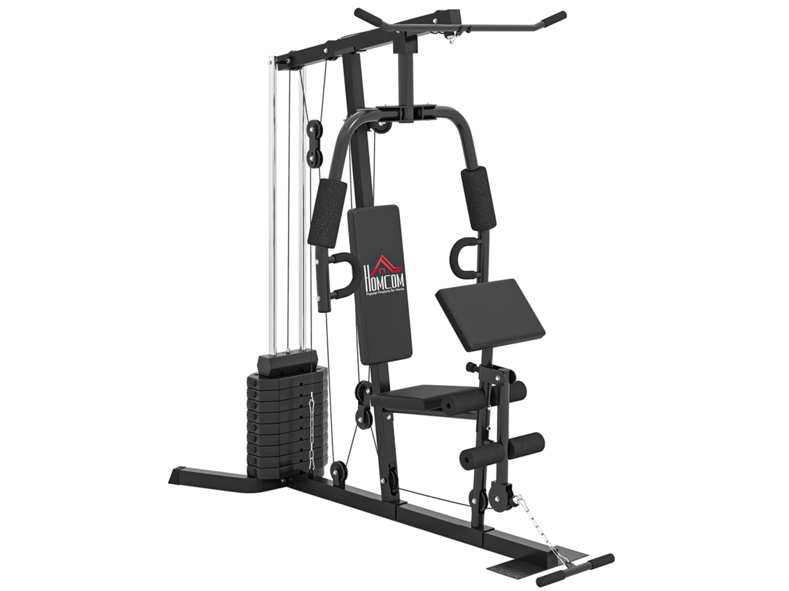 Multi academia 45 Kg (bloco de Pesos, Aço Preto, 180x108x200cm)