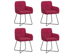 Vidaxl Cadeiras De Jantar 4 Pcs Veludo (v) Vinho Vermelho
