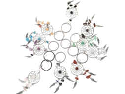 Conjunto De 10 Chaveiros Apanhadores De Sonhos Em Liga Metálica Com Pingente De Cristal E Borla, Acessórios Duráveis.