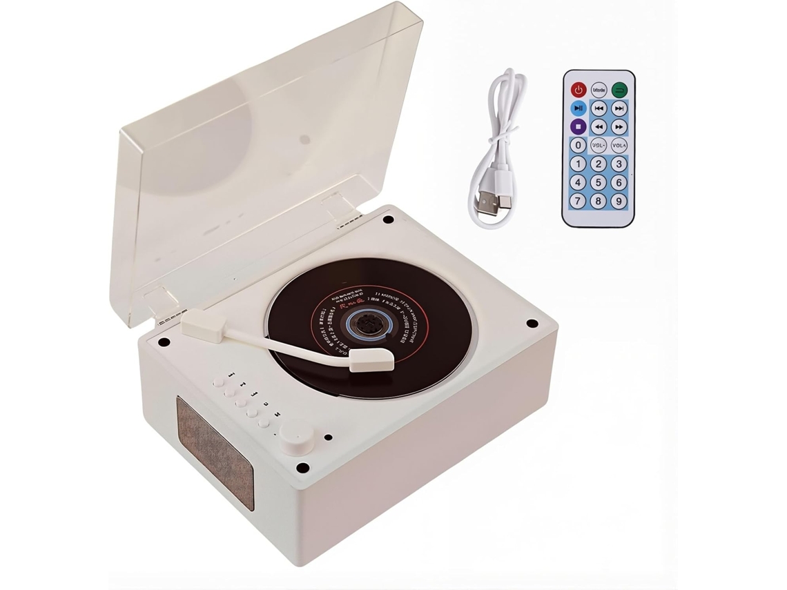 Leitor Cd Portátil Bluetooth Com Alto-falantes, Pequeno De Dvd Retrô Com Controle Remoto, Compátivel Com