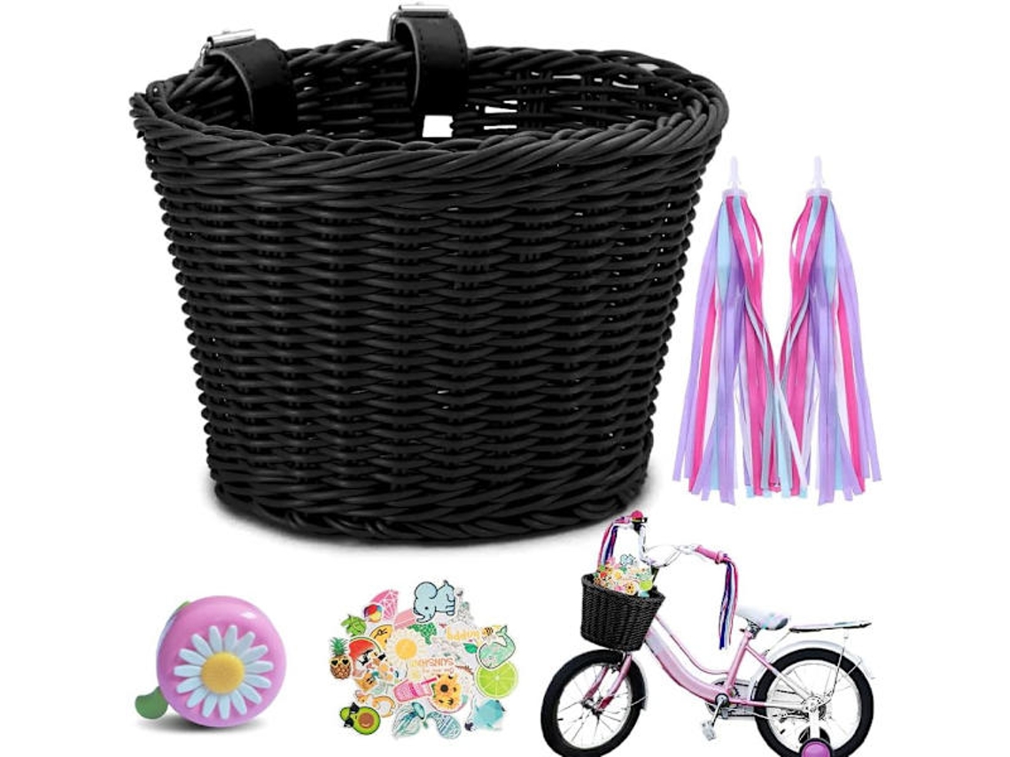Campainha Infantil AQUAFORGE, Couro, Vime, Preto, Removível, para Bicicleta e Patinete