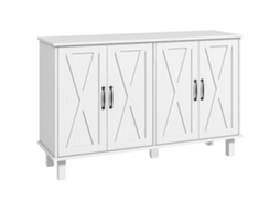 Armário Multiuso de Mdf com 4 Níveis, 2 Prateleiras Ajustáveis e 5 Pés, 120x37x75 Cm, Branco ZENCORE SERVICES