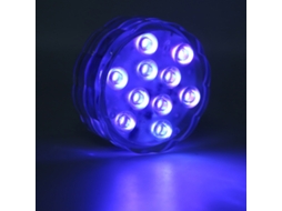 Luz Led Submersível Ip68 10leds com Controle Remoto 16 Efeitos de Iluminação Bateria Operada
