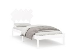 Estrutura de Cama 90x200 Cm Madeira Maciça Branco MAISON EXCLUSIVE