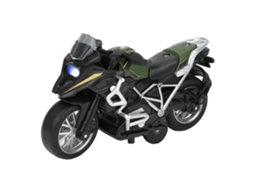 Primerox modelo de Motocicleta 1:14 Liga Puxar para Trás Luz Música Brinquedo Infantil Verde
