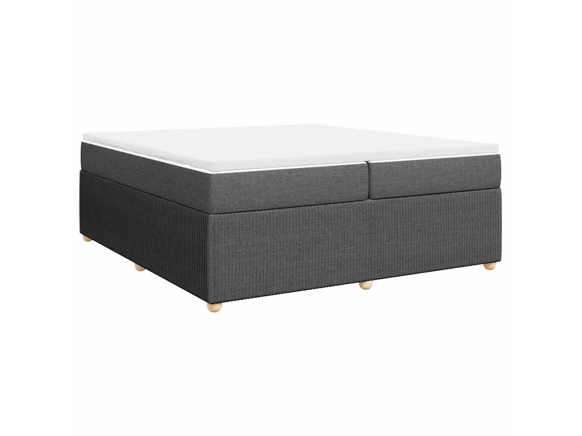 Cama com Molas/Colchão 200x200 Cm em Tecido Cinzento Escuro MAISON EXCLUSIVE