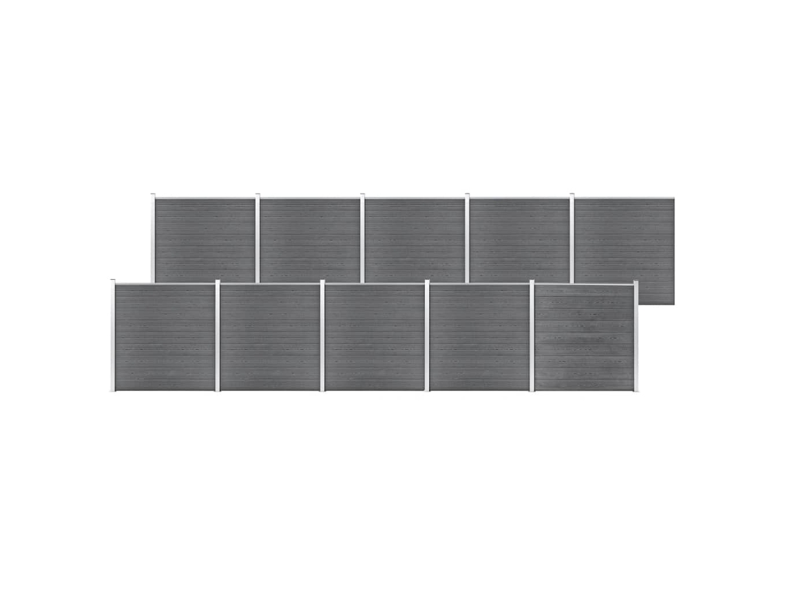 Vidaxl Painel De Vedação Para Jardim 1737x186 Cm Wpc Cinzento