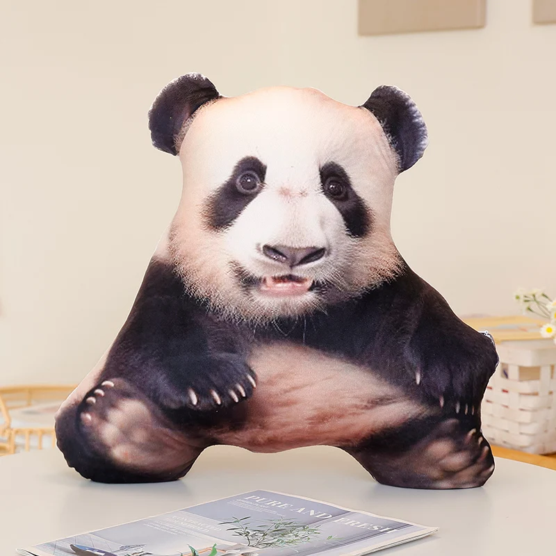 Almofada Decorativa 3d com Estampa de Animal da Floresta, Ideal para Sofá Ou Quarto. MDUG (panda a 40x36 Cm)