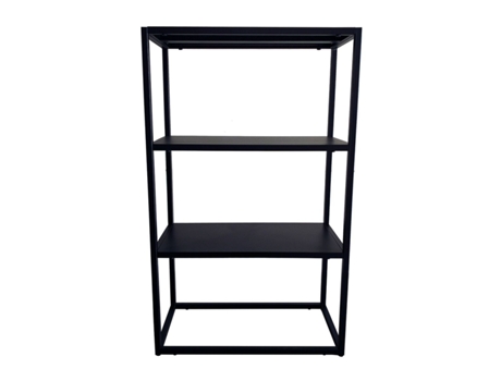 Estante de metal negro
