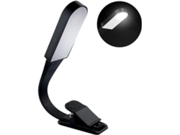 Luminária De Leitura Led Tehaux Com Clipe, Dimmer Sensível Ao Toque, Flexibilidade De 360°, Plástico Preto, Carregamento