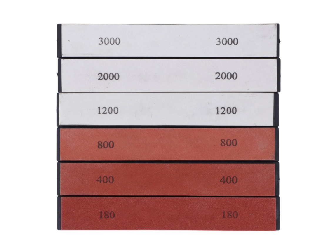 Conjunto de 6 pedras de afiar para facas com grãos de 180 a 3000.