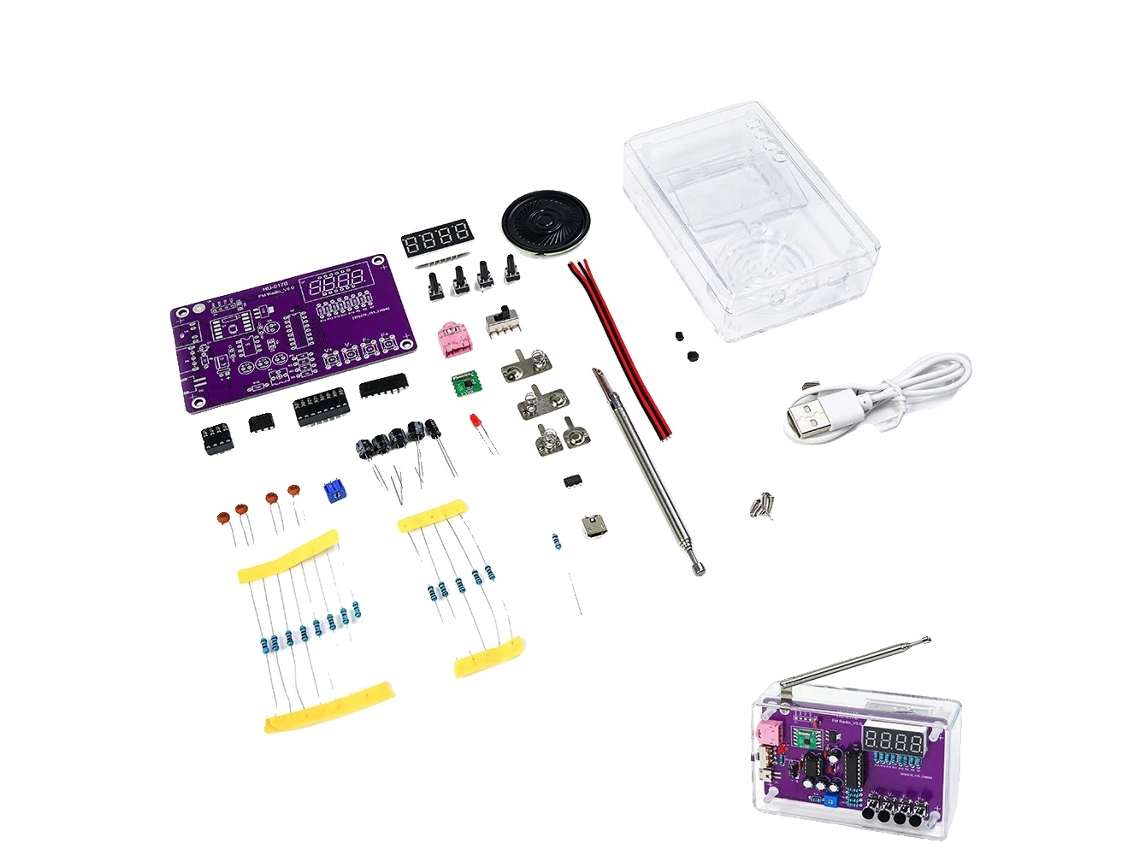 Kit De Rádio Fm, Display Digital, Cancelamento De Ruído, Com Capa