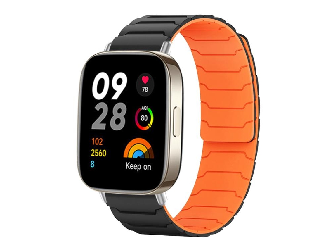 Bracelete para Xiaomi Smart Band 10/9/8 XIAOMOYU em silicone magnético com três esferas azul enevoado e areia em pó