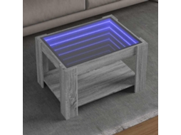 Vidaxl Mesa De Centro C/ Leds 73x53x45 Cm Derivados De Madeira