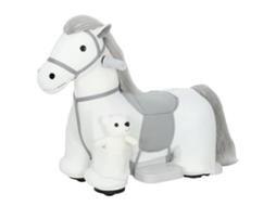 Cavalo Elétrico De Montar, Toque Suave, Rodas De Pu Silenciosas, Branco