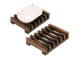 2026 portavasos de Jabón de Madera Rectangular para Baño Y Cocina, Elevador de Jabón Artesanal Con Diseño Inclinado (2 Piezas)