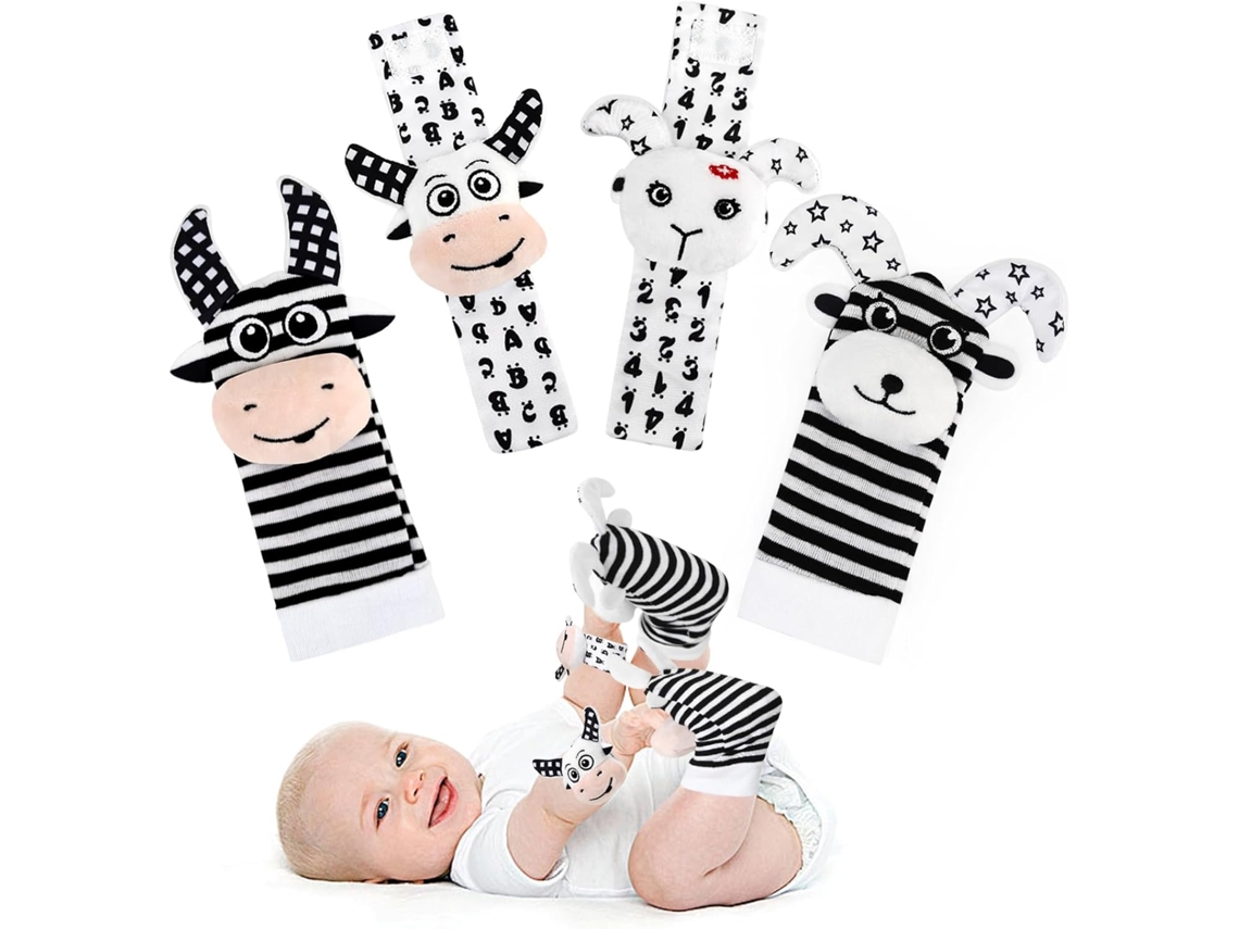 Bebê Infantil Chocalho Meias Brinquedos 3 6 a 12 Meses Menina Menino Aprendizagem Brinquedo HENTEN HOME