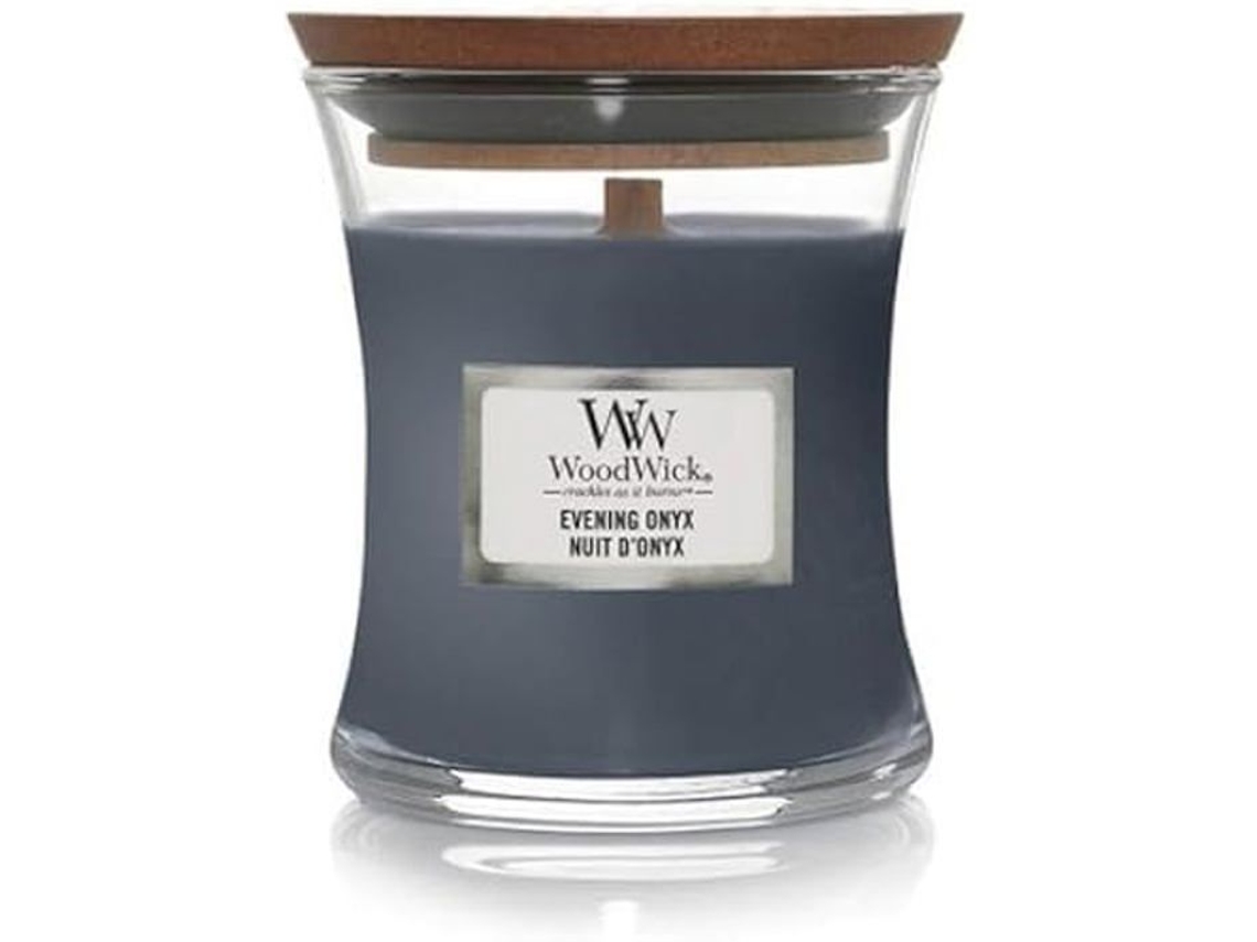 Sacola Woodwick Médio Ampulheta Noturna Couro Preto Multicolorido