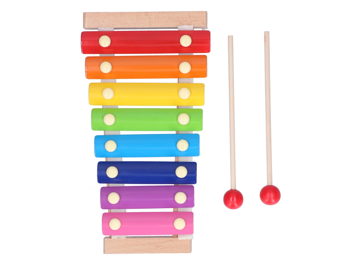 Walshlxq xilófono de Madeira para Crianças, Brinquedo Musical Educativo Colorido, Instrumento Infantil Red