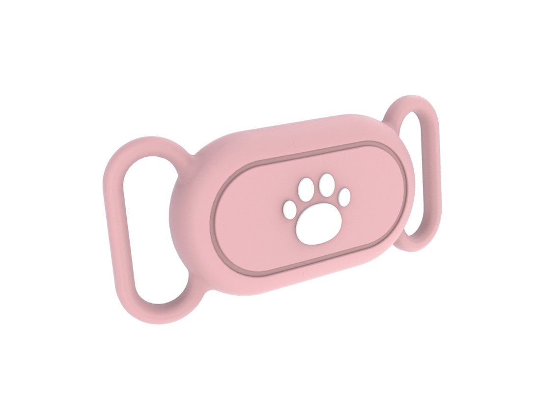 Capa Para Samsung Galaxy Smarttag 2 Protetora De Silicone À Prova Dágua Garra De Gato Rosa