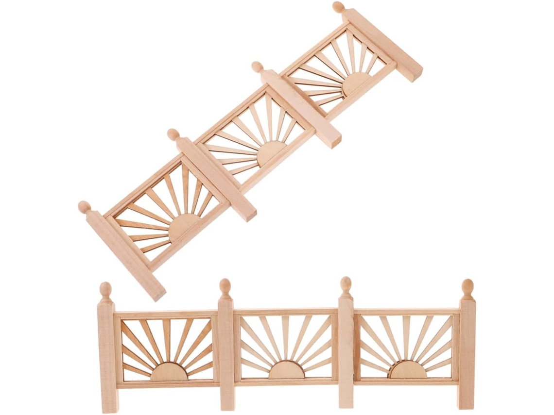 Conjunto De 2 Bordas De Cerca De Jardim Em Miniatura, Escala 1:12, Plástico Branco Resistente, Grade.