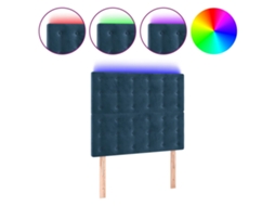 Cabeceira de Cama com Luzes Led Veludo Azul Escuro MAISON EXCLUSIVE (90x5x118 cm)