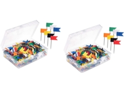 200 Tachinhas Com Cabeça De Bandeira Plástico E Aço Resistentes