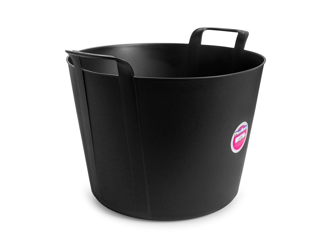 PLASTIKEN Nature Capazo Flexible de 42L Multiusos Redondo Con Asas Negro