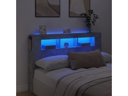Vidaxl Cabeceira C/ Leds 160x18,5x103,5 Cm Cinzento-cimento