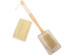 Escova De Costas Gleavi Com Cabo Longo E Fibras Naturais Bucha Vegetal, Conjunto De 2 Peças, Escova Esfoliante Corporal