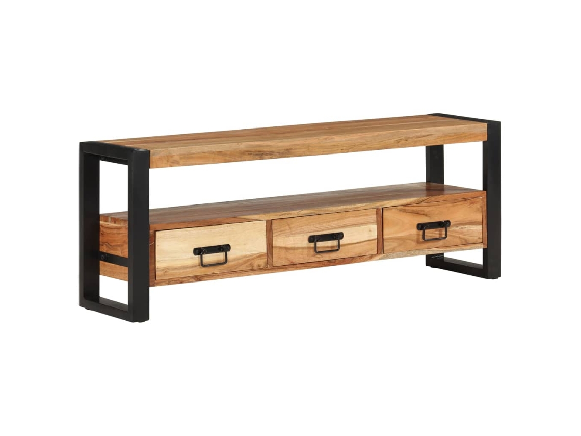 Armário de tv VIDAXL Marrom Madeira de acácia (120x30x45 cm)