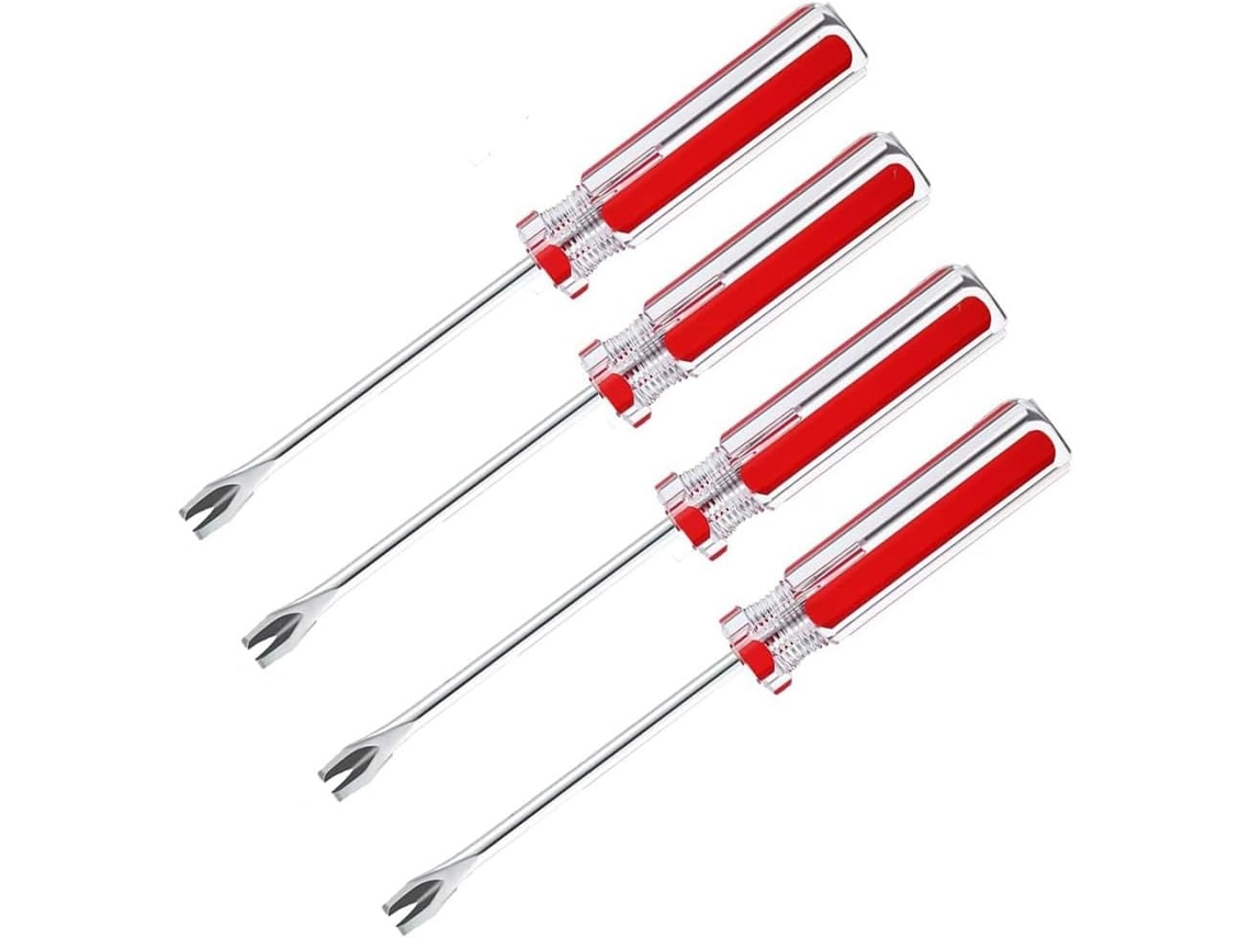 Kit Com 4 Ferramentas Para Remoção De Tachas, Pregos, Grampos, Rebites E