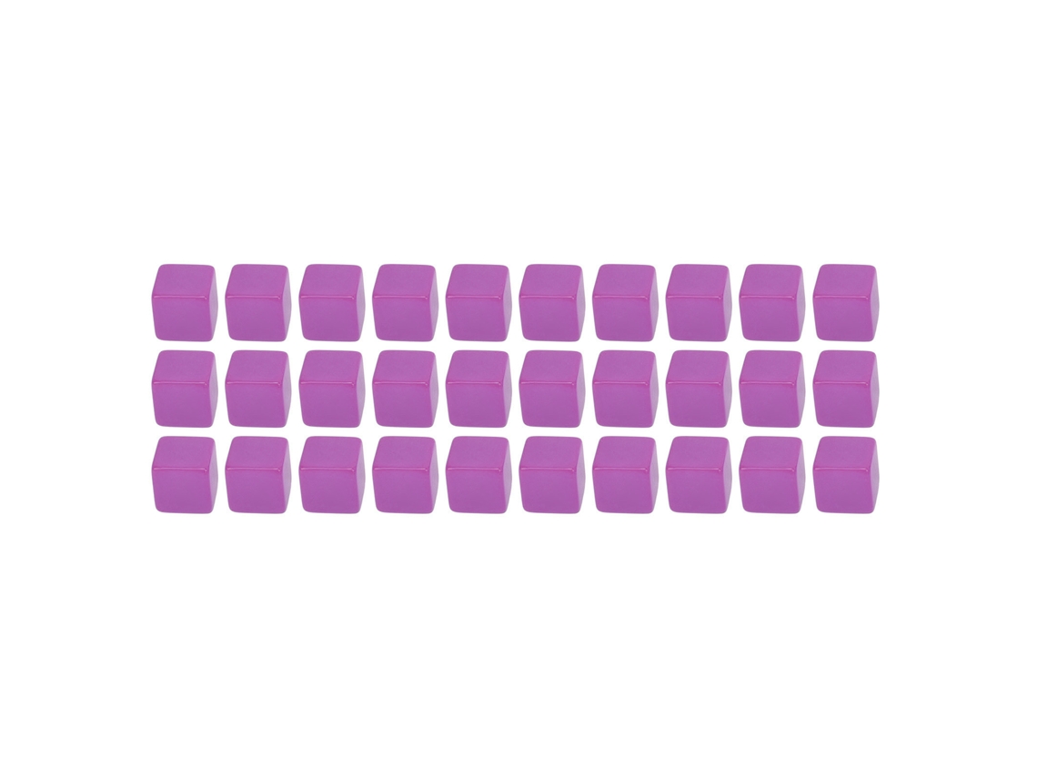 30 Dados Em Plástico Brancos 16mm Com Superfície Brilhante Para Educação Jogos De Tabuleiro Diy Roxo
