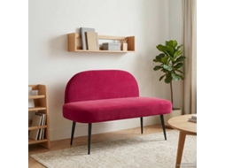 Vidaxl Banco Estofado Com Encosto Vermelho Tinto 110 X 60 X 76 Cm