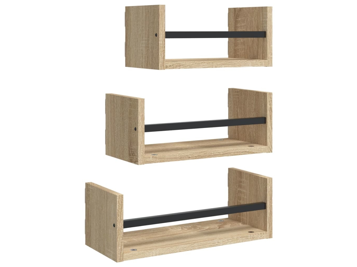 Wall Shelf Set, Wall Shelf Sets Vidaxl Marrom Madeira Processada (n/a)