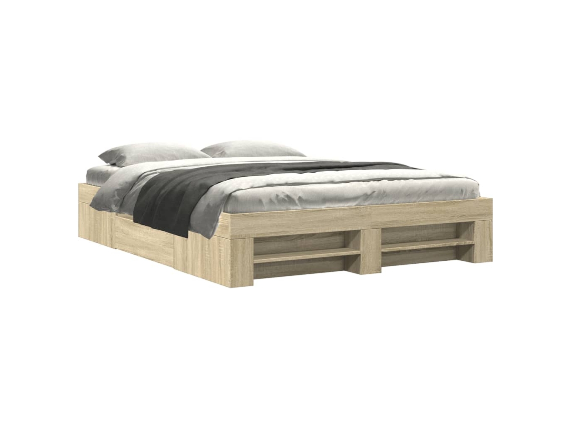 Estrutura de cama VIDAXL Marrom Madeira processada (160x200 cm)