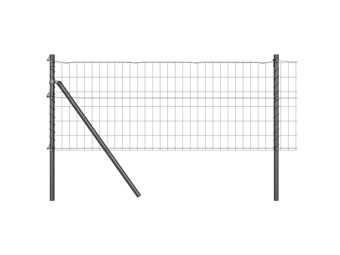 Conjunto 1 Cerca Externa Vidaxl Cinzento Aço (10 X 0,6 M)
