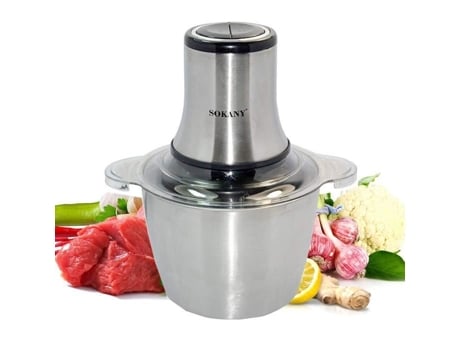 Picador Elétrico com 2 Níveis de Velocidade e 4 Lâminas de Aço Inoxidável, Moedor de Carne Multifuncional Capacidade 3,0 L, 800w JASENX