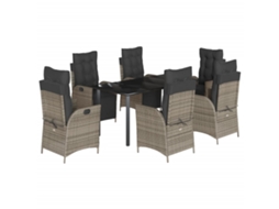 Garden Dining Set, Garden Dining Sets Vidaxl Cinzeto Rattan / Vime (160 Cm Table Length)