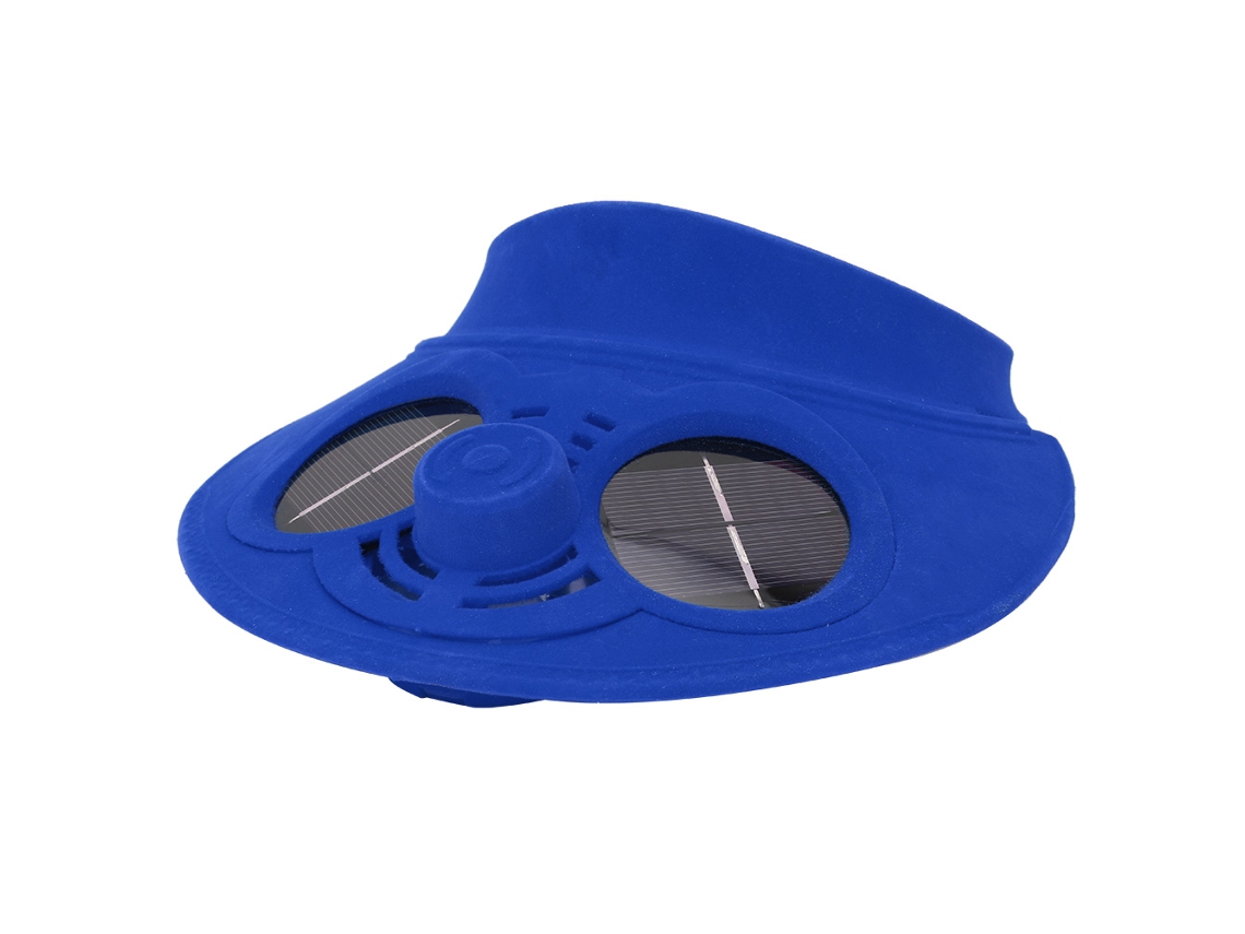 Chapéu Solar com Ventilador Crianças Verão Azul