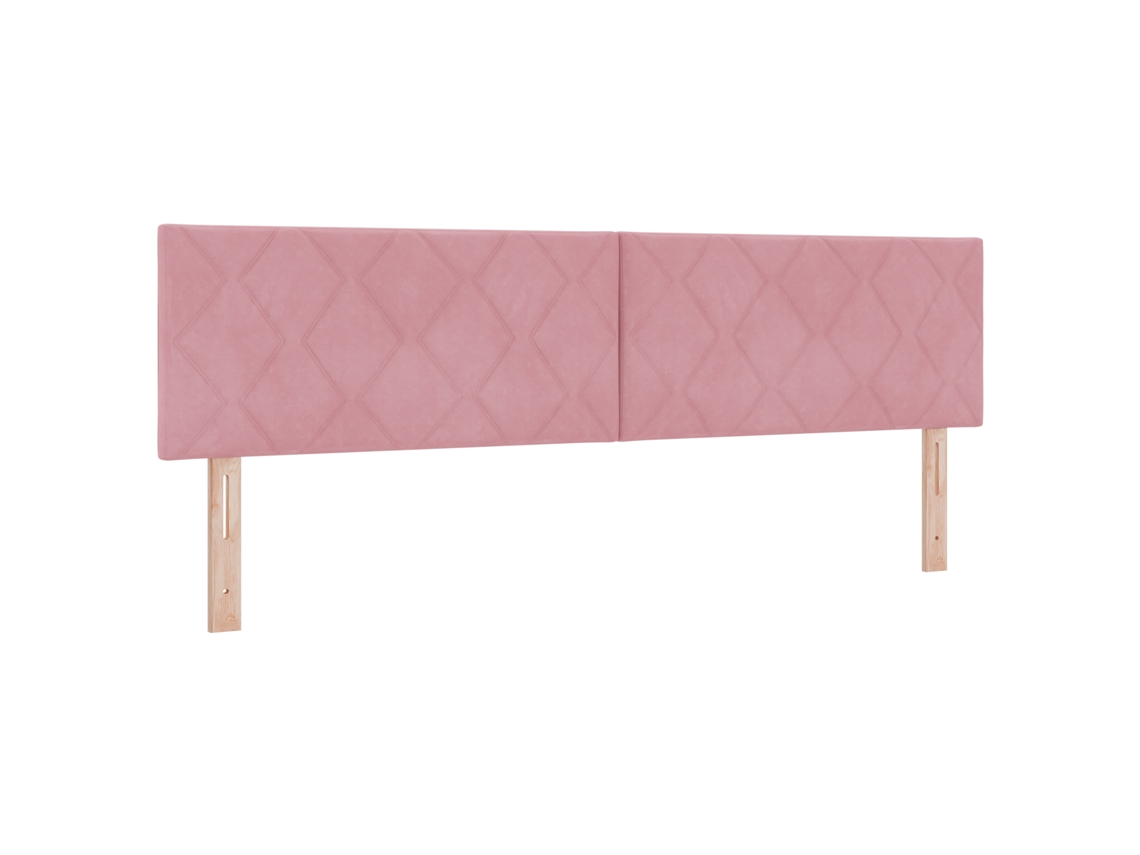 Conjunto 1 Cabeceira Estofada Vidaxl Rosa Veludo (180 Cm)