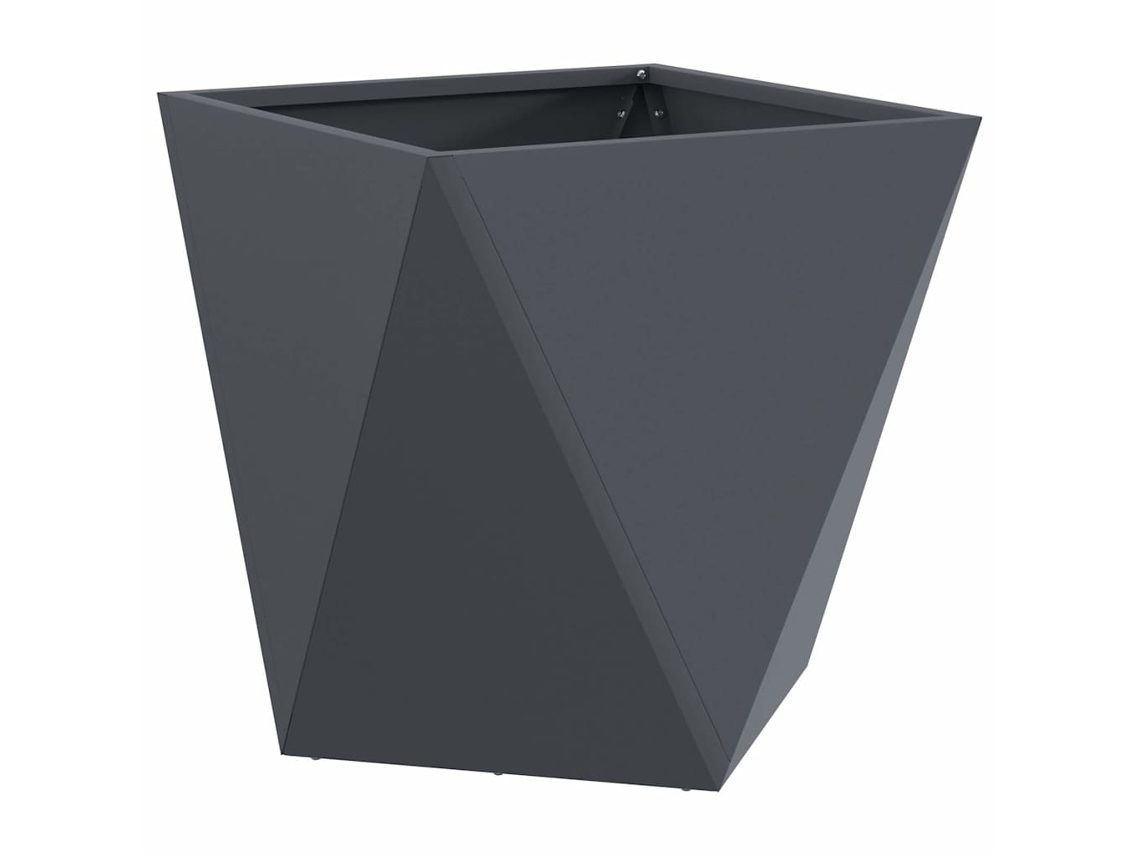 Conjunto 1 Caixa De Vaso Vidaxl Antracite Aço (50 X 50 X 50 Cm)