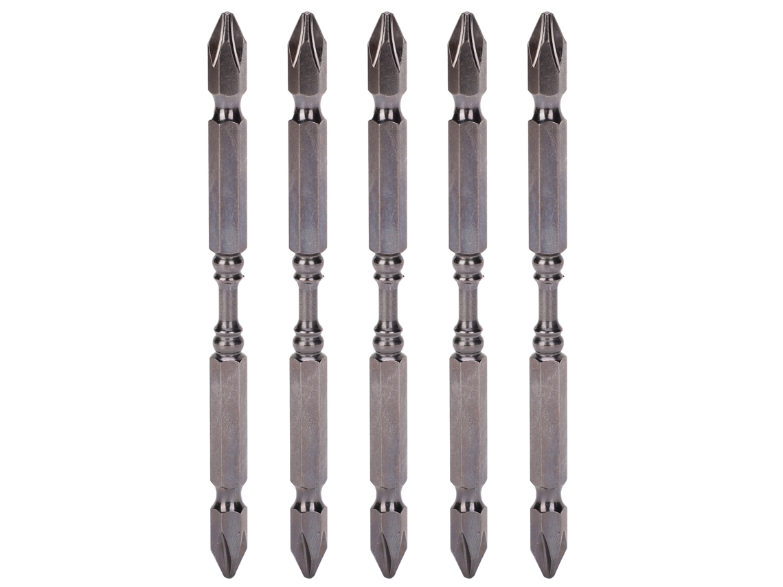 Yuru 5pcs Pontas de Parafusadeira Elétrica 2 Cabeças Anti deslizante Liga de Aço Ferramenta Manual Hardware 110mm