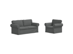 Maison Exclusive - Conjunto De Sofás 2 Unid. Cinza Escuro Tecido
