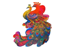 Pavão Colorido para Jardim, Ornamento de Ferro LAXISCREED