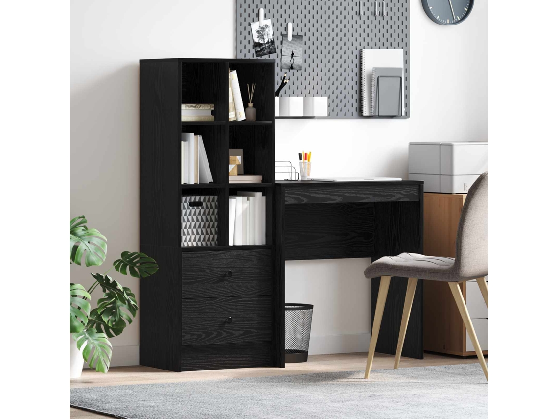 Vidaxl Mesa Carvalho Preto 115,5 X 40 X 127 Cm 2 Unid.
